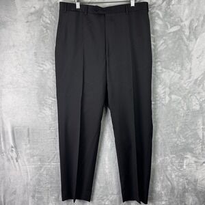 X Suit Men's Black Tailored Dress Pants 36R Wool Blend Stretch Slacks